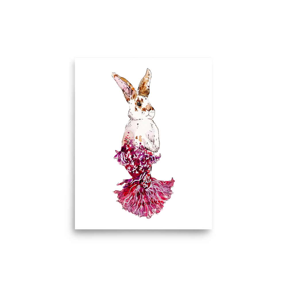 Bunny Mermaid Betta Pink Tail Poster