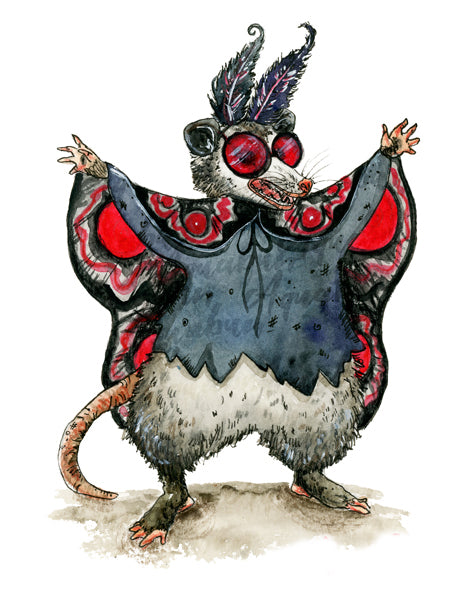 Possum Mothman Costume Print