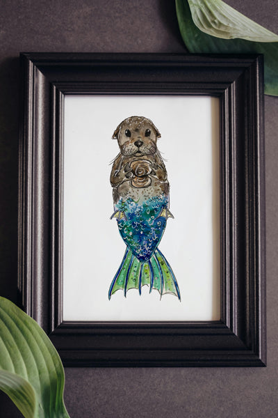Otter Mermaid Print