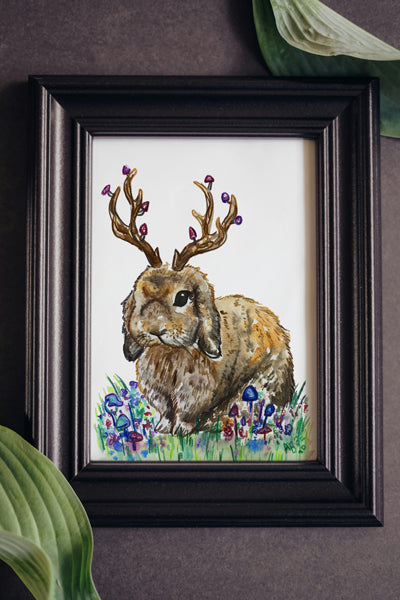 Jackalope Bunny Print