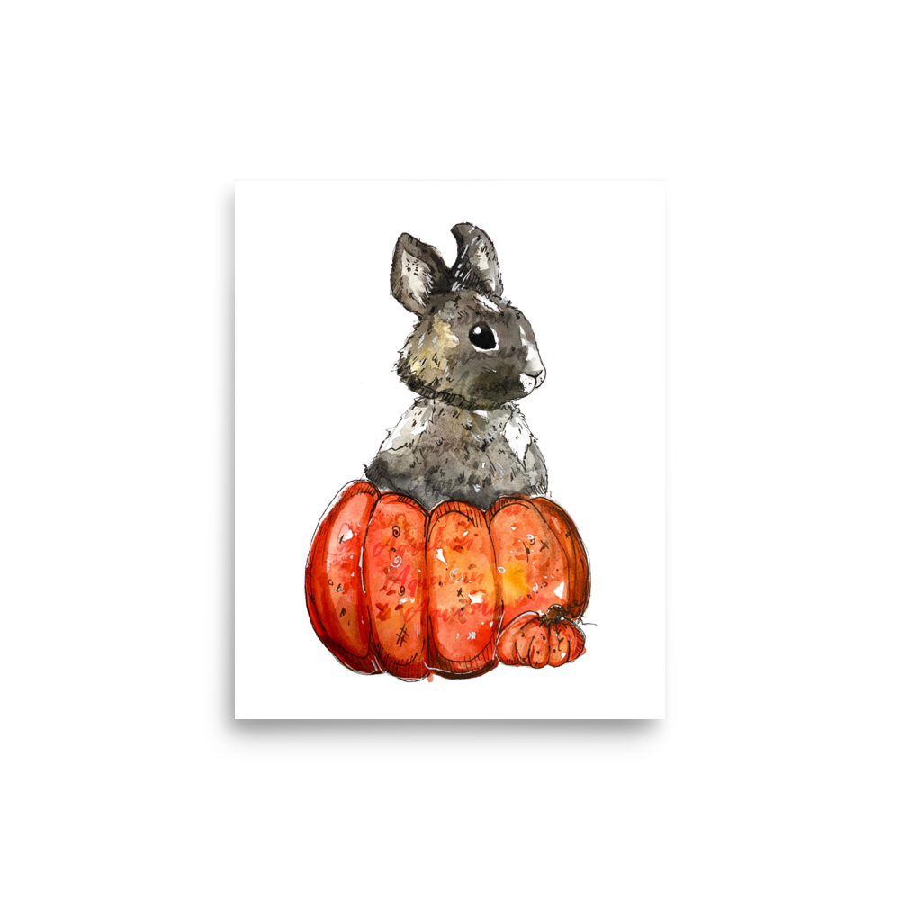 Pumpkin Bunny Poster