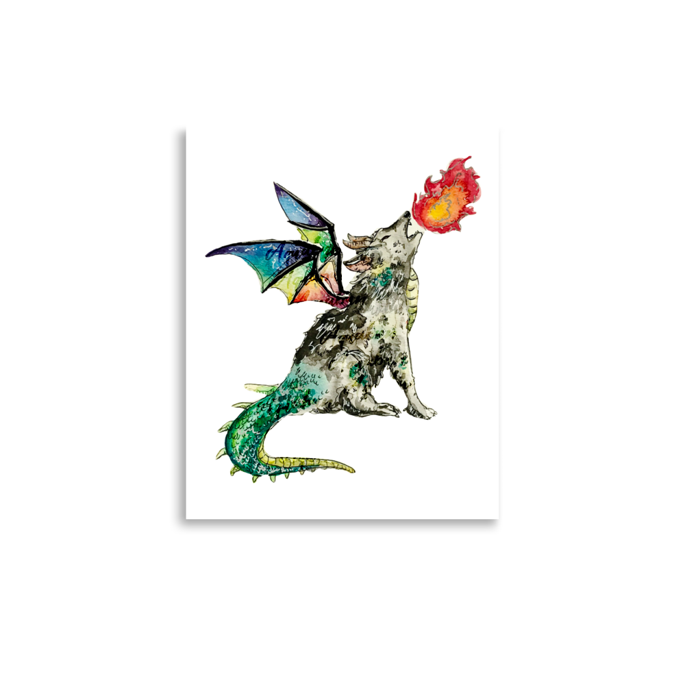 Dragon Wolf Poster
