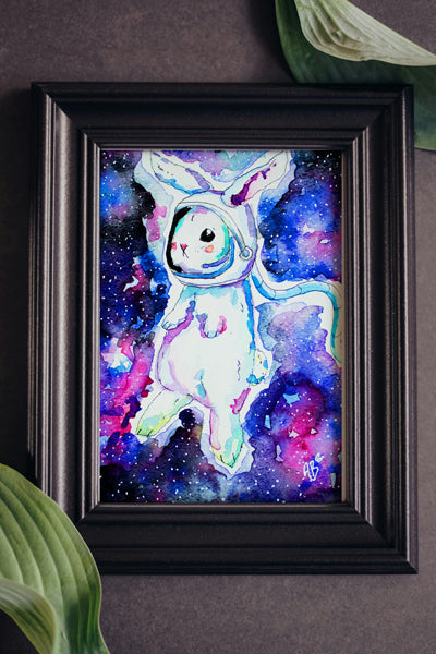 Astronaut Galaxy Bunny Print
