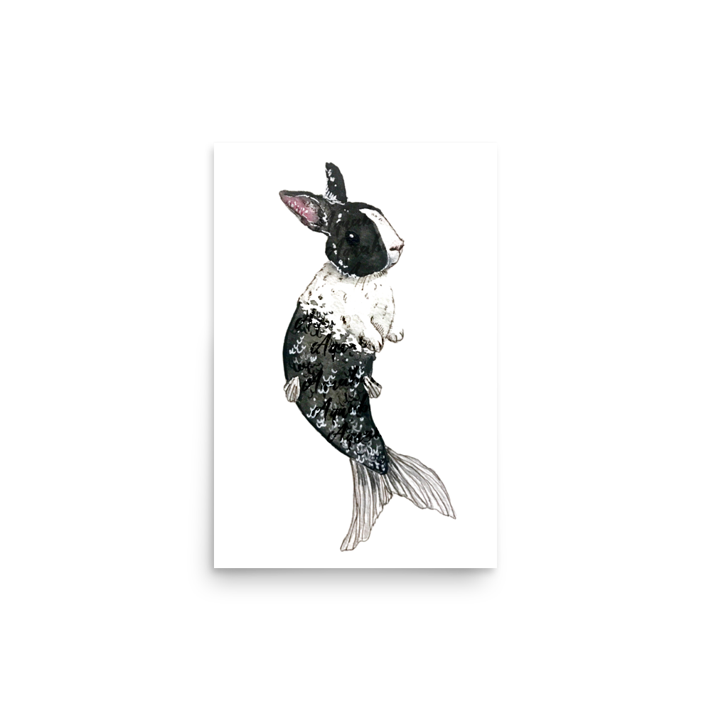 Dutch Bunny Mermaid Poster