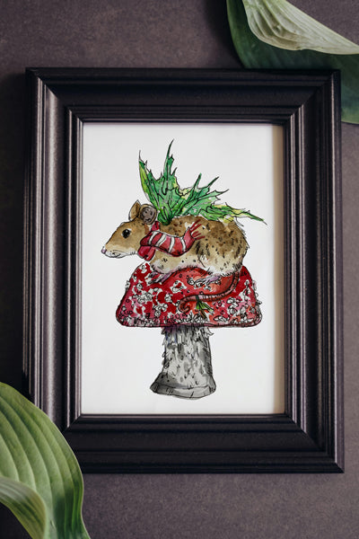 Fairy Mouse Mushroom Print