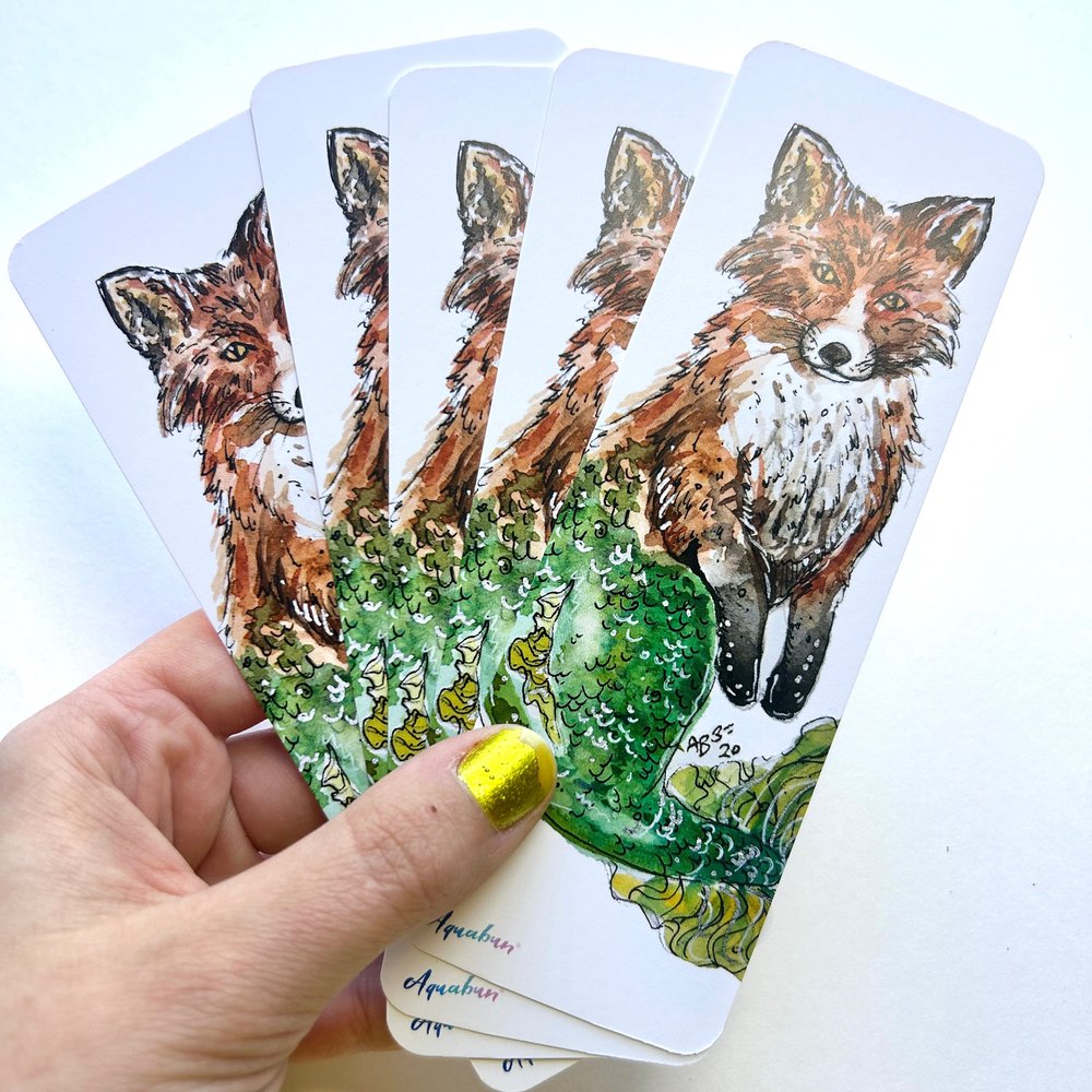 Fox Mermaid Bookmark