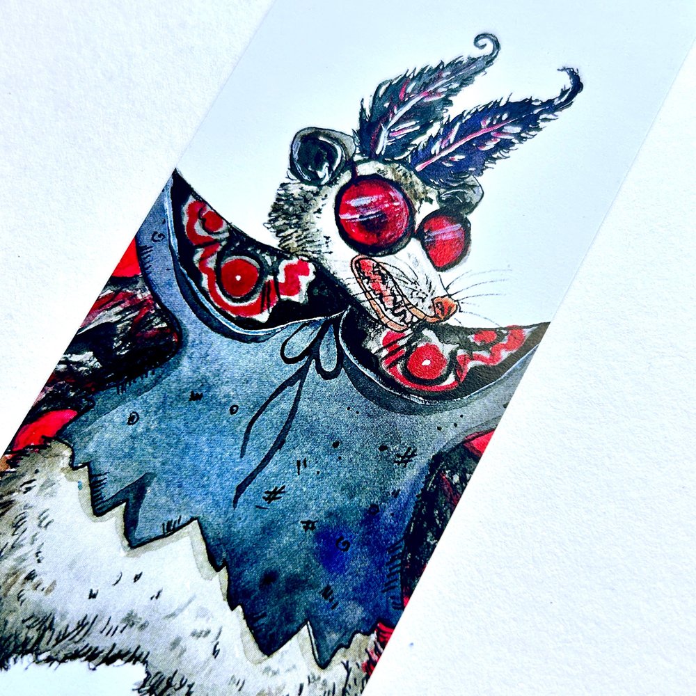 Possum Mothman Costumed Bookmark