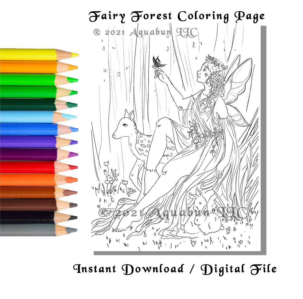 Fairy Forest Coloring Page