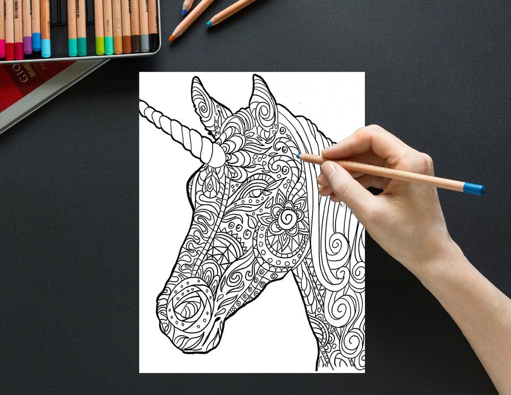 Unicorn Mandalas Coloring Page