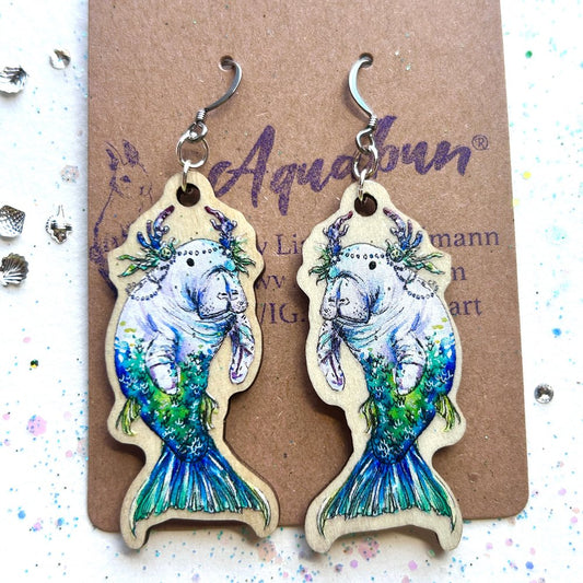 Manatee Mermaid Earrings