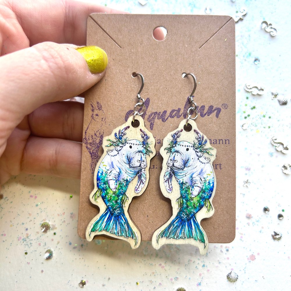 Manatee Mermaid Earrings