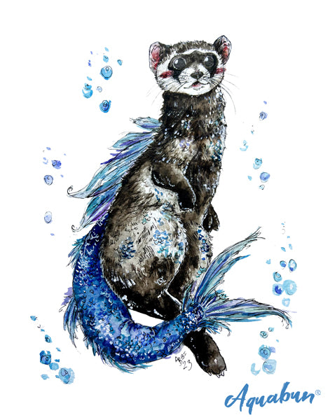 Ferret Mermaid Print