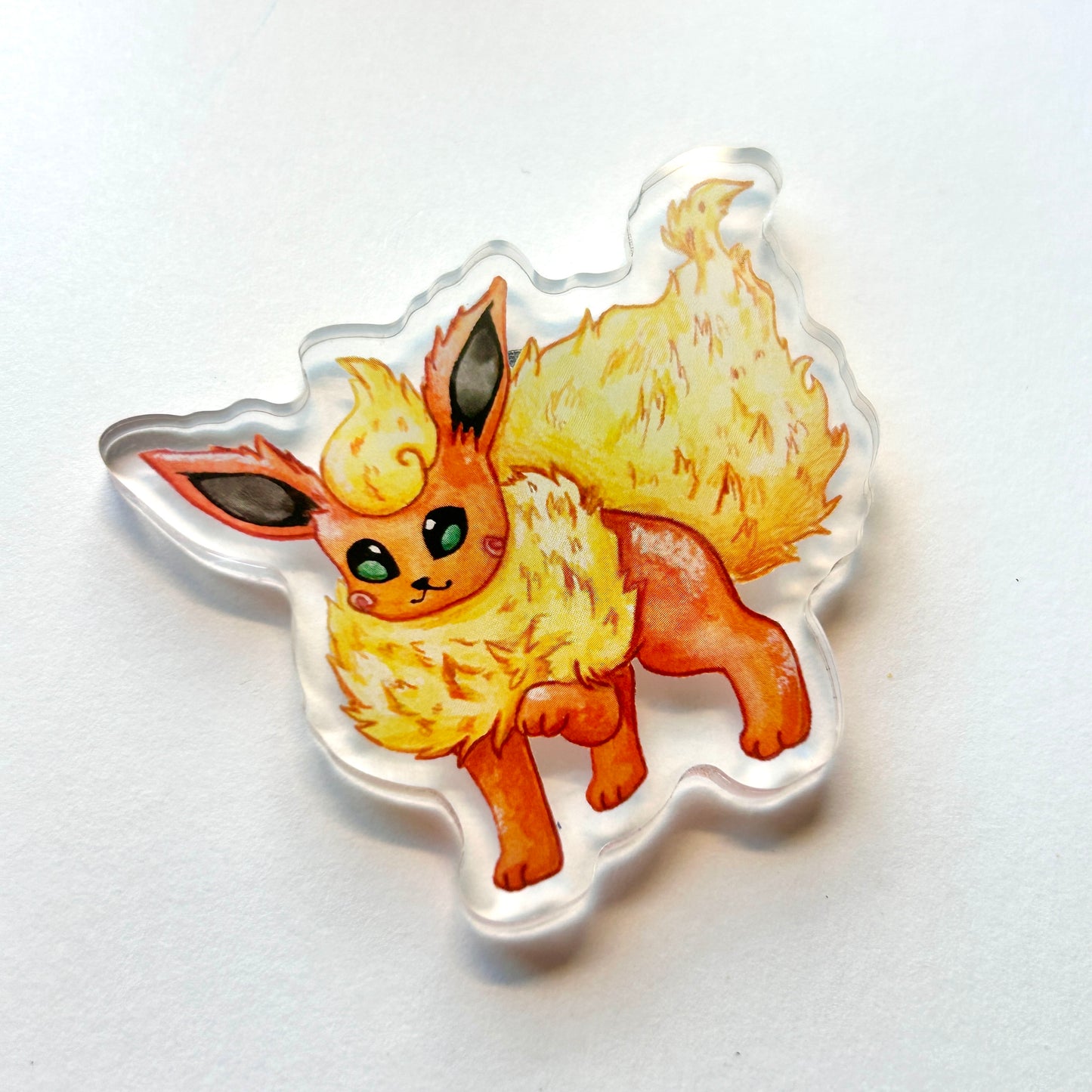 Orange Fire Kitty Acrylic Magnet