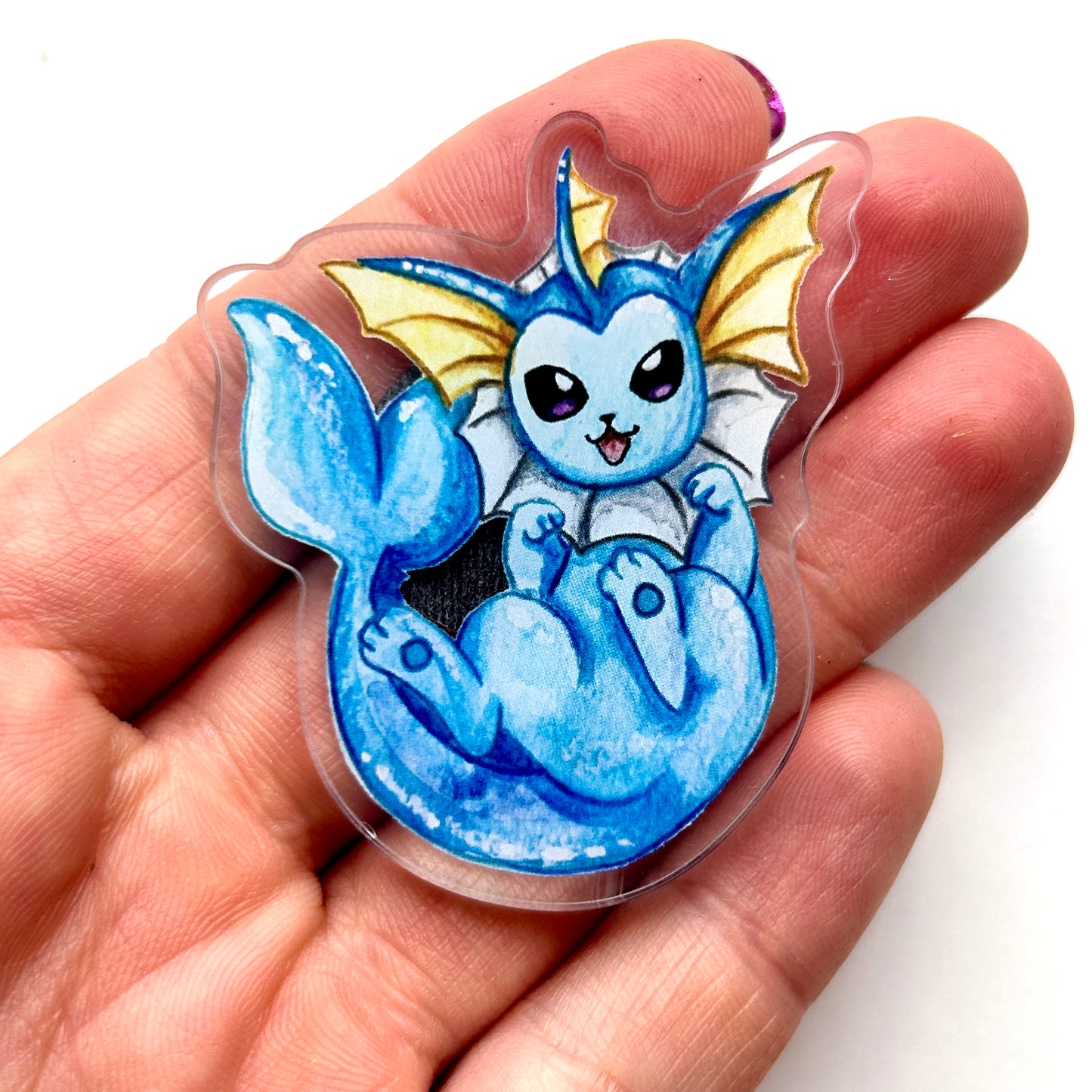 Aqua Water Kitty Acrylic Magnet
