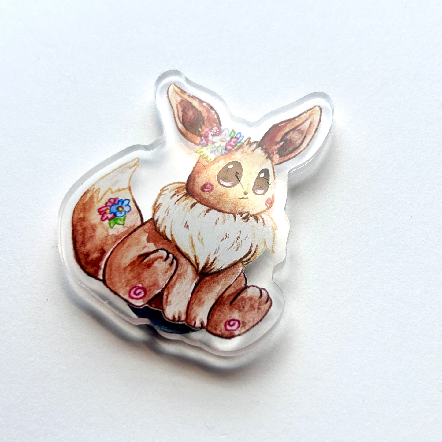 Brown Normal Kitty Acrylic Pin