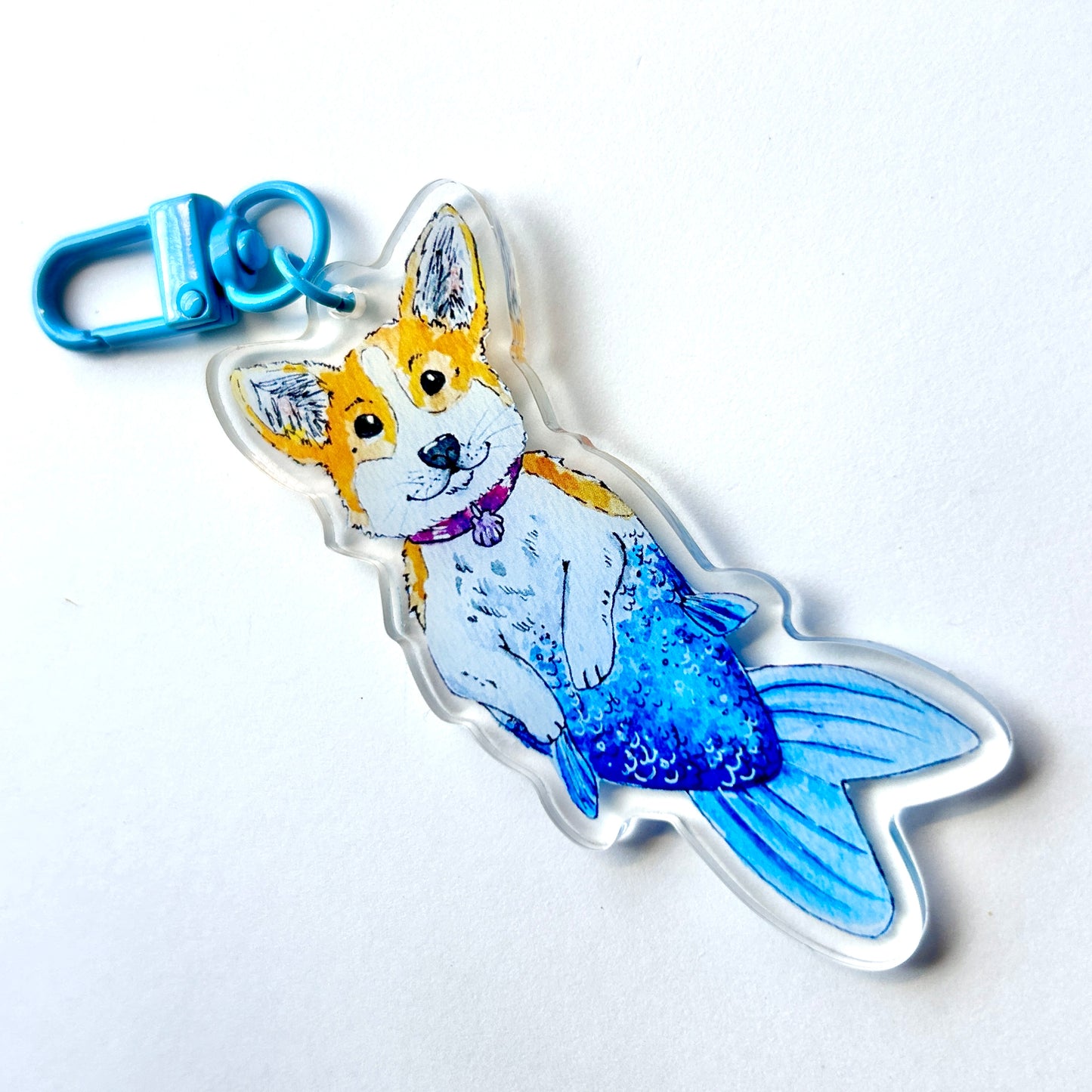 Corgi Mermaid Keychain