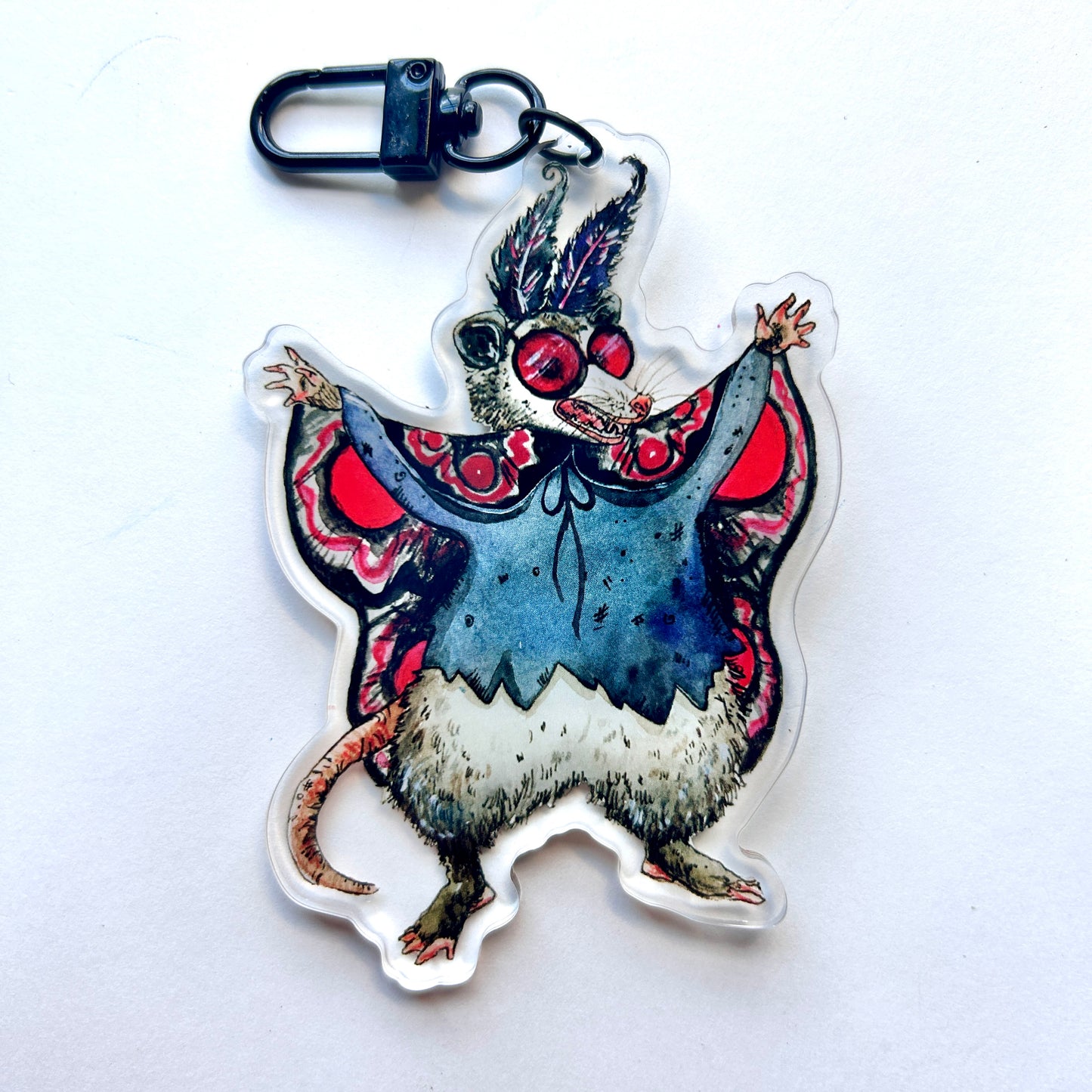 Possum Mothman Keychain