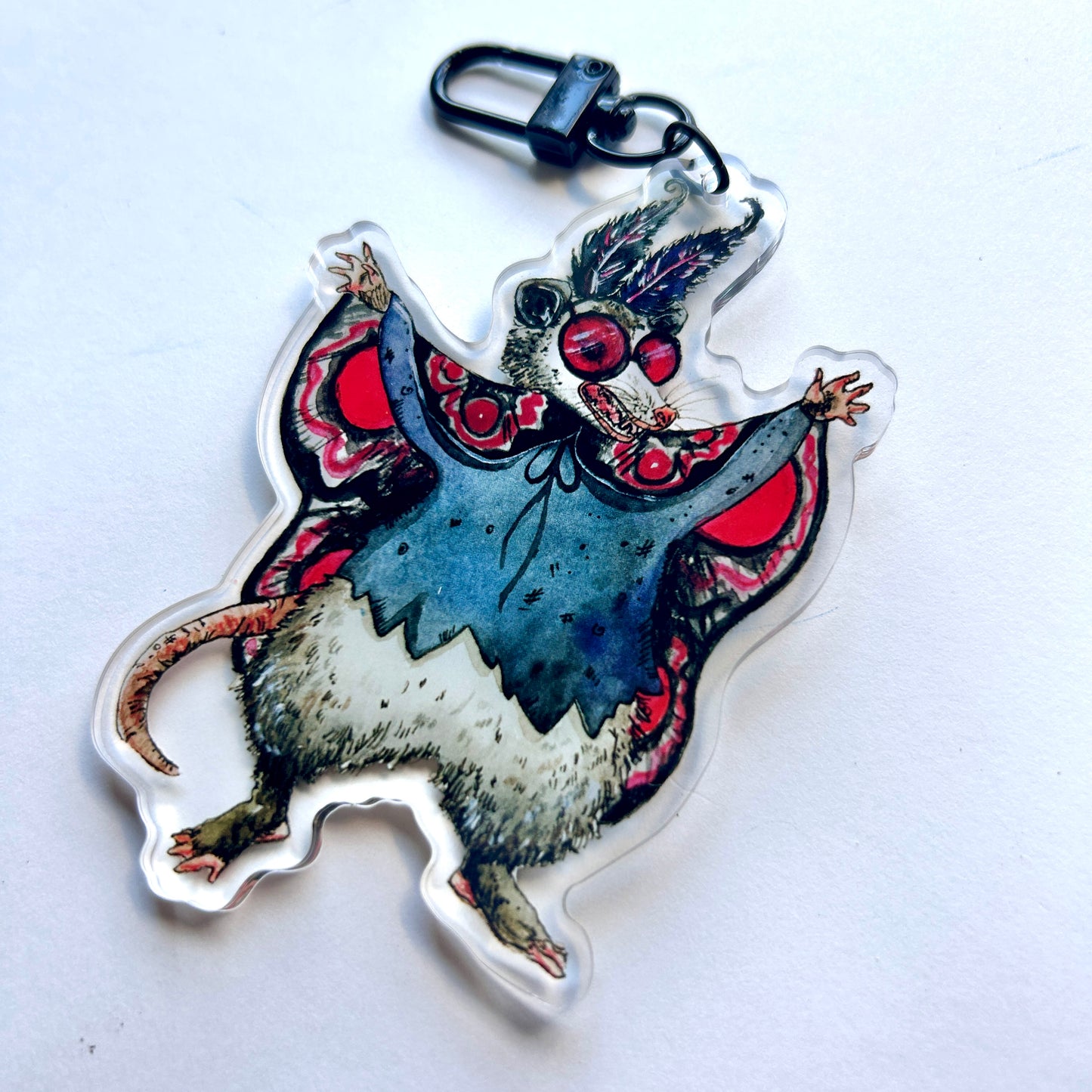 Possum Mothman Keychain