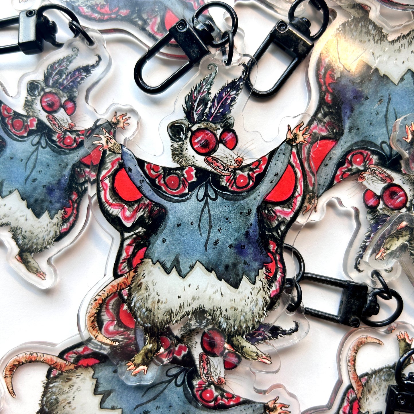 Possum Mothman Keychain