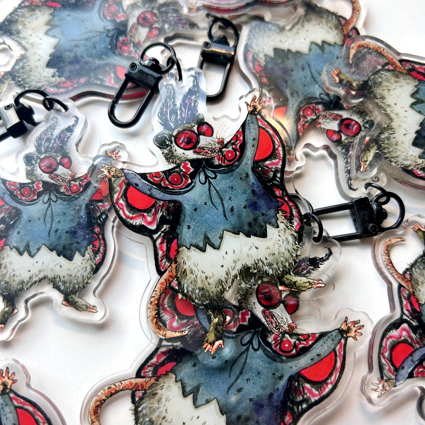 Possum Mothman Keychain