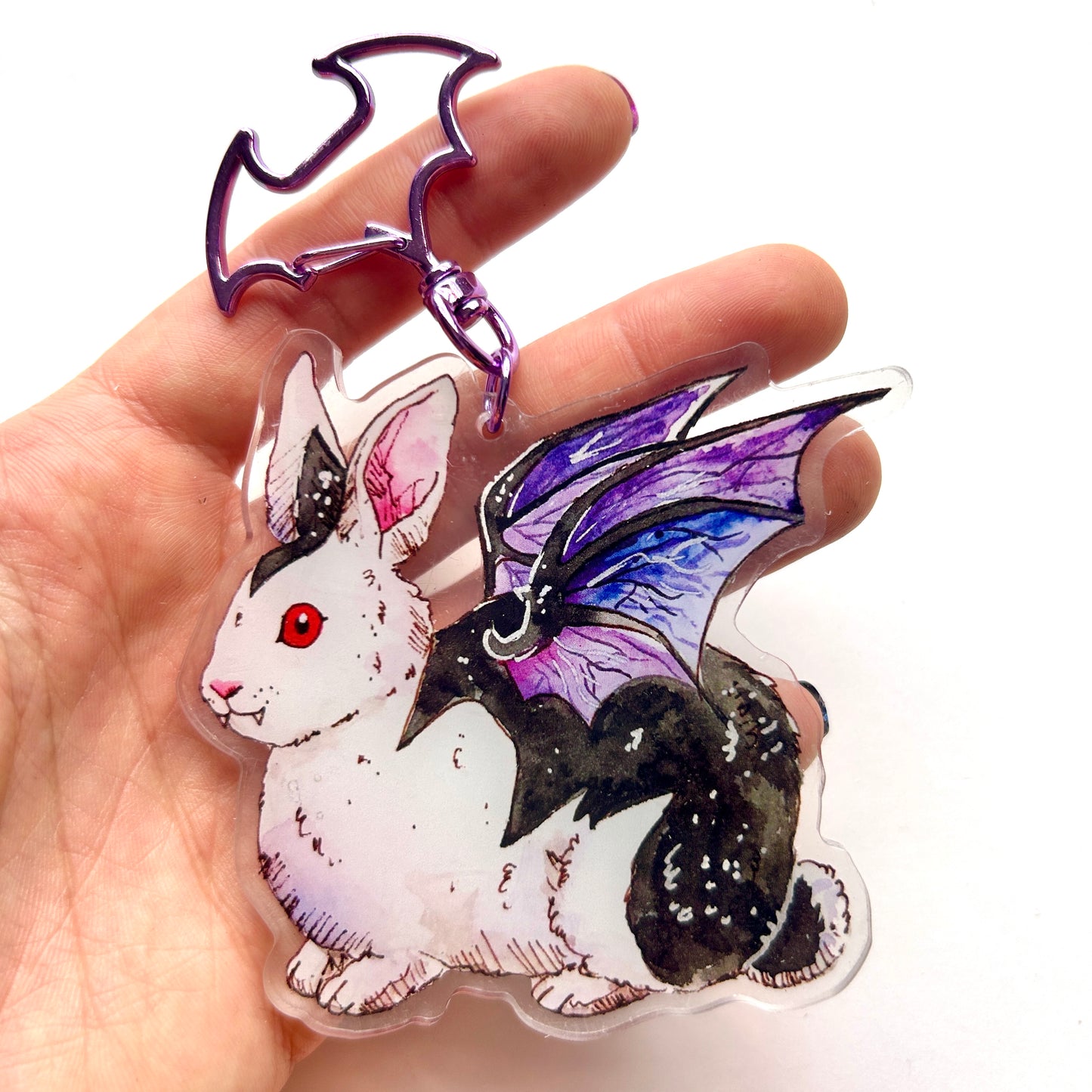 Vampire Bunny Keychain
