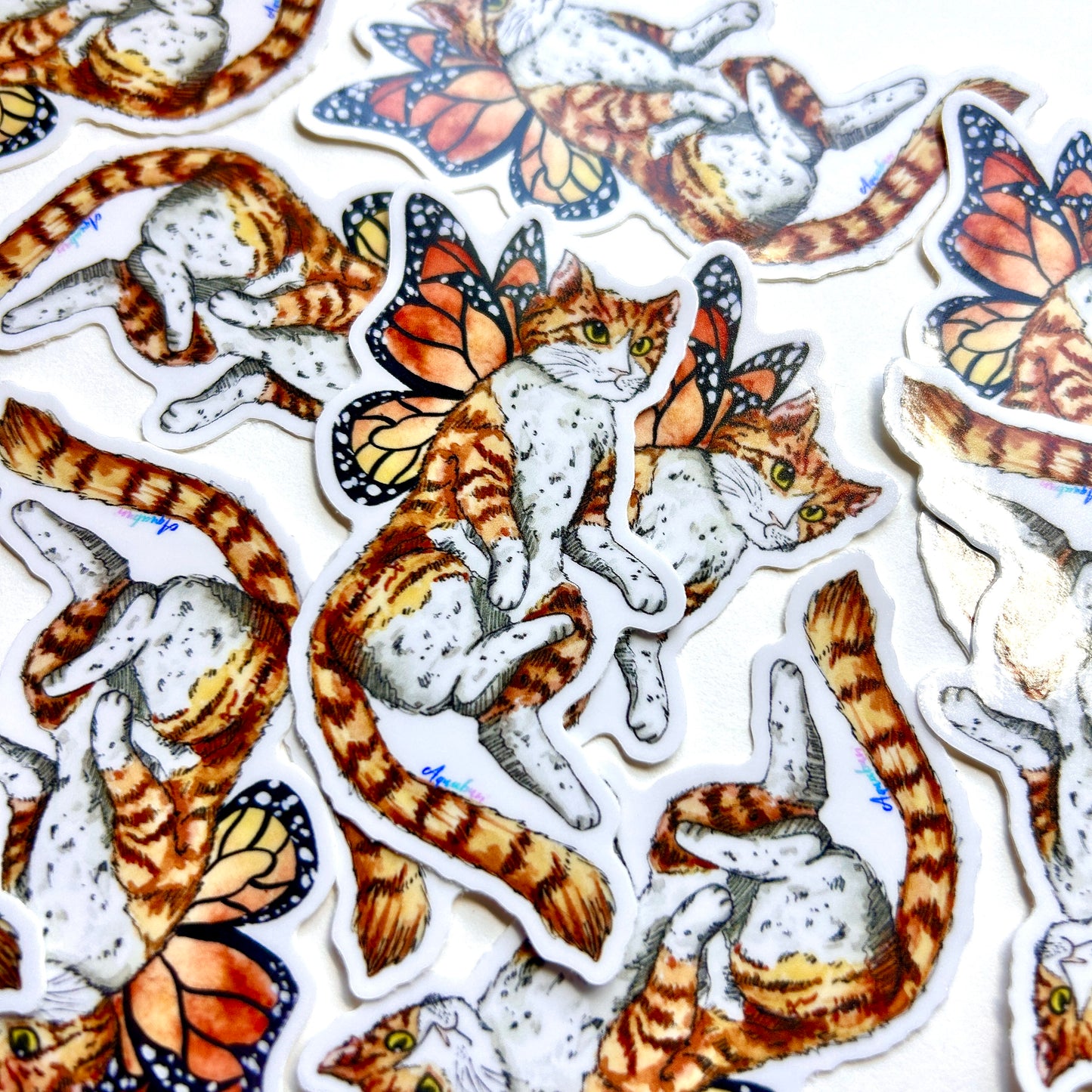 Orange Cat Fairy Sticker