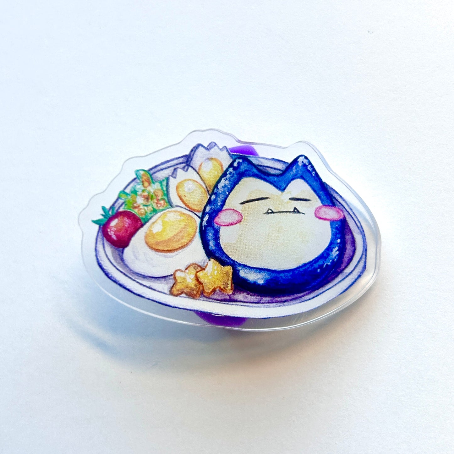 Blue Bear Bun Acrylic Pin