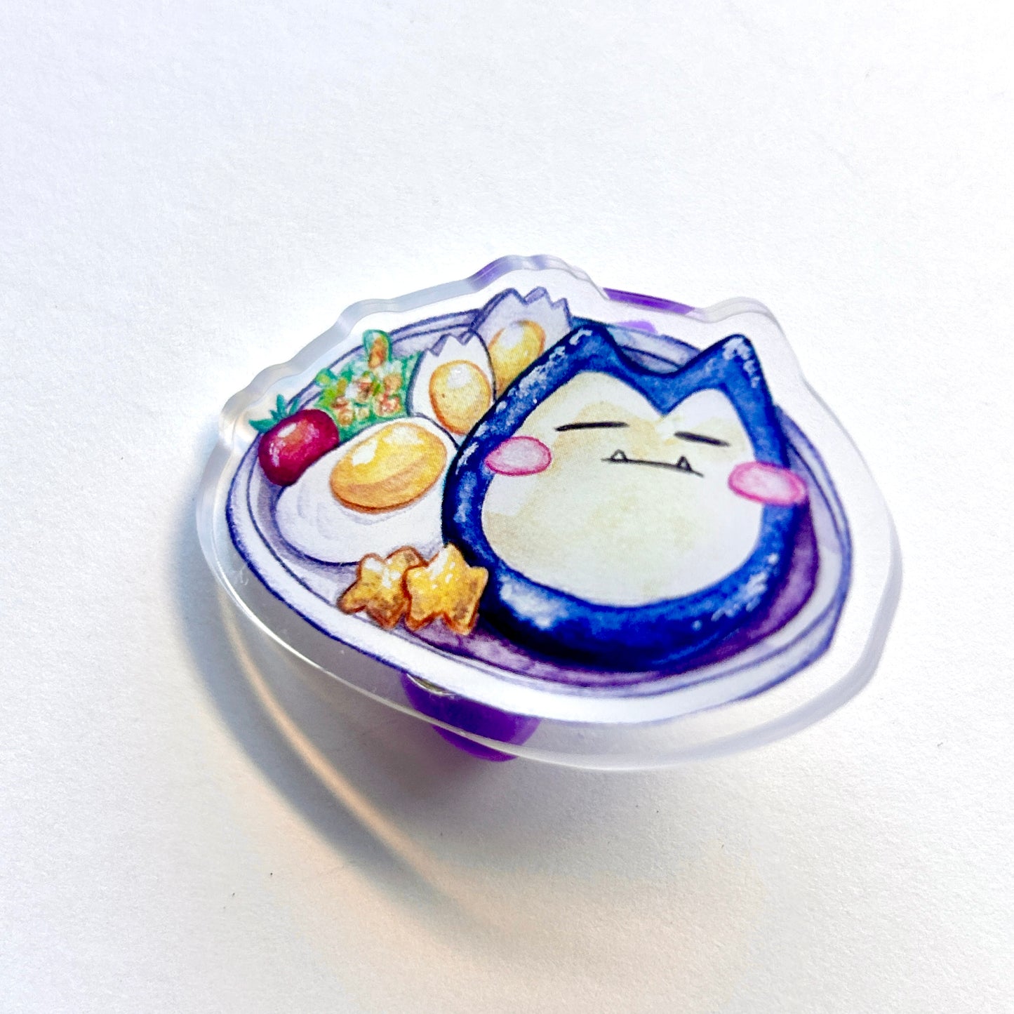 Blue Bear Bun Acrylic Pin