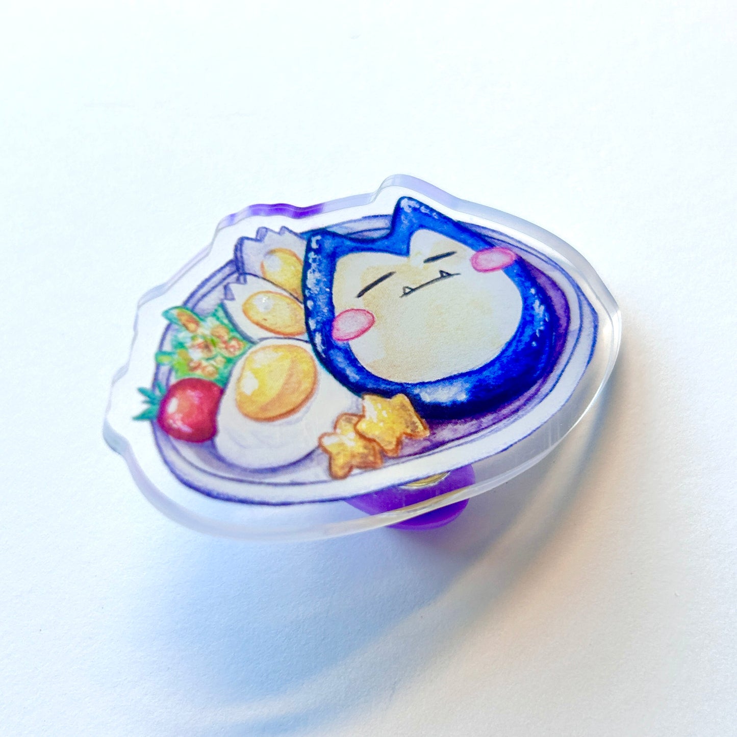 Blue Bear Bun Acrylic Pin