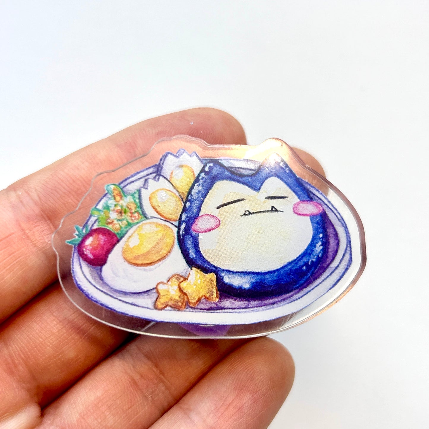 Blue Bear Bun Acrylic Pin
