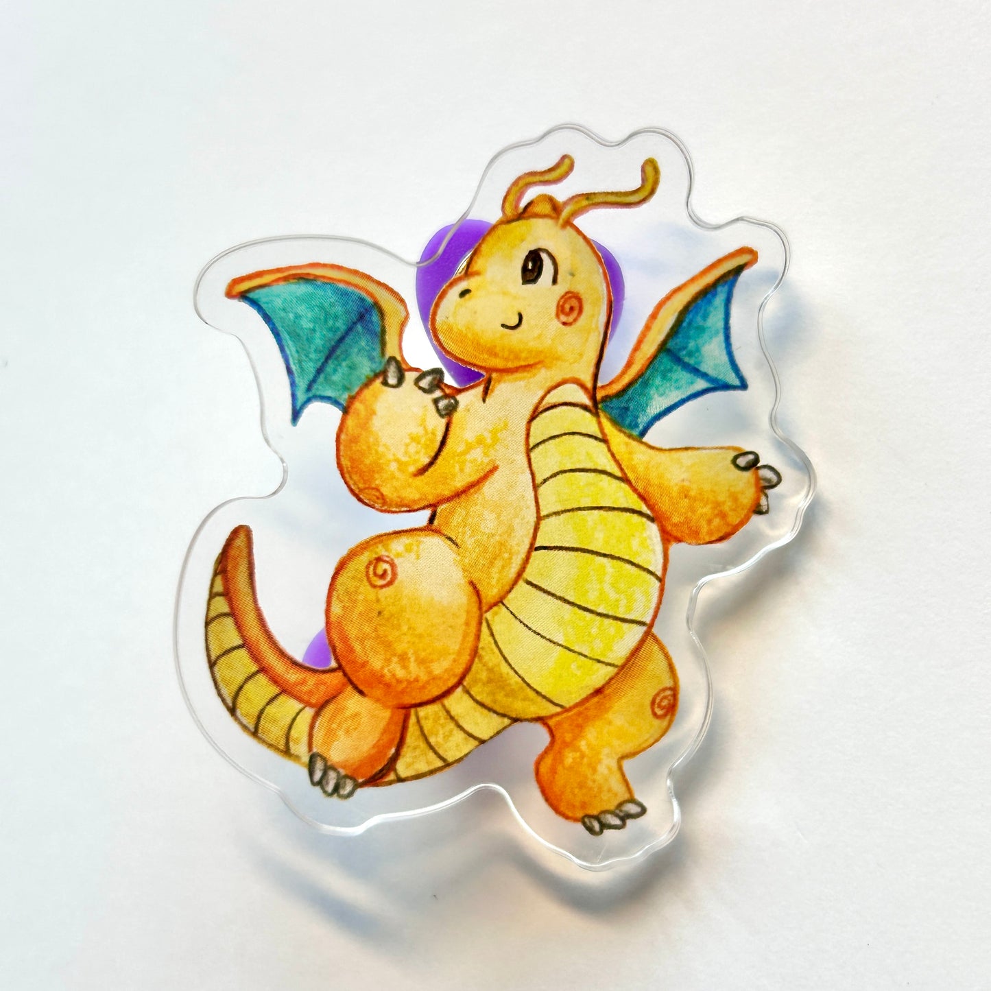 Orange Dragon Acrylic Pin