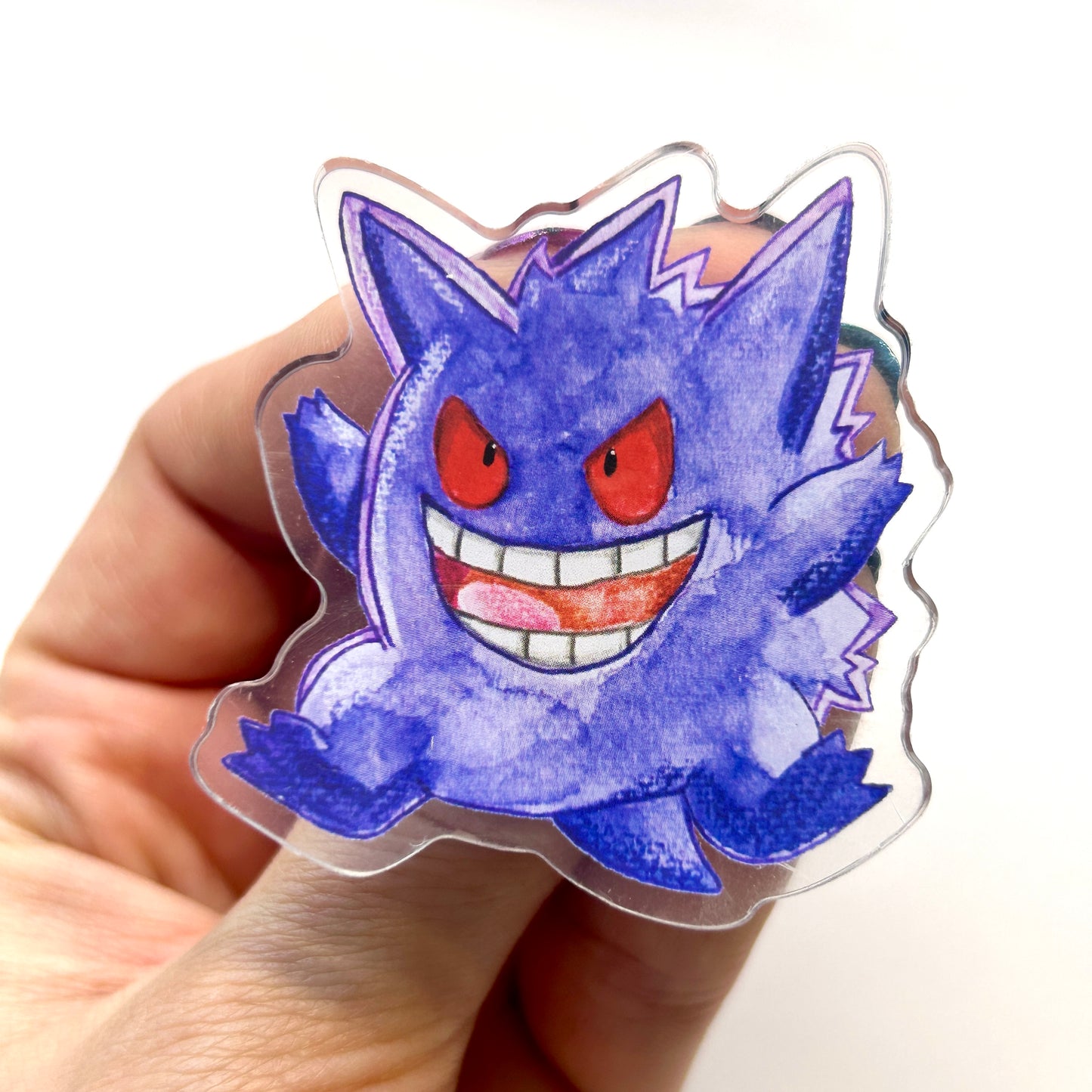 Mischievous Purple Ghost Acrylic Pin