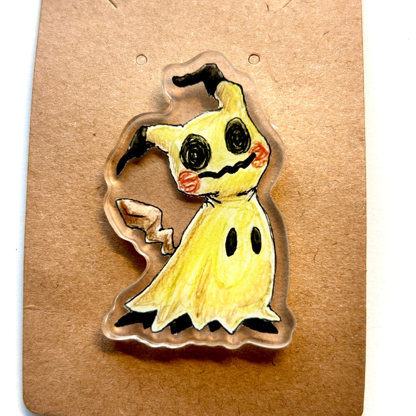 Costumed Yellow Ghost Acrylic Pin