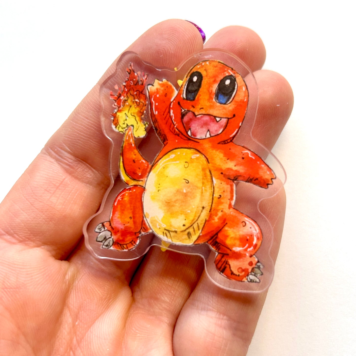 Orange Lizard Acrylic Magnet