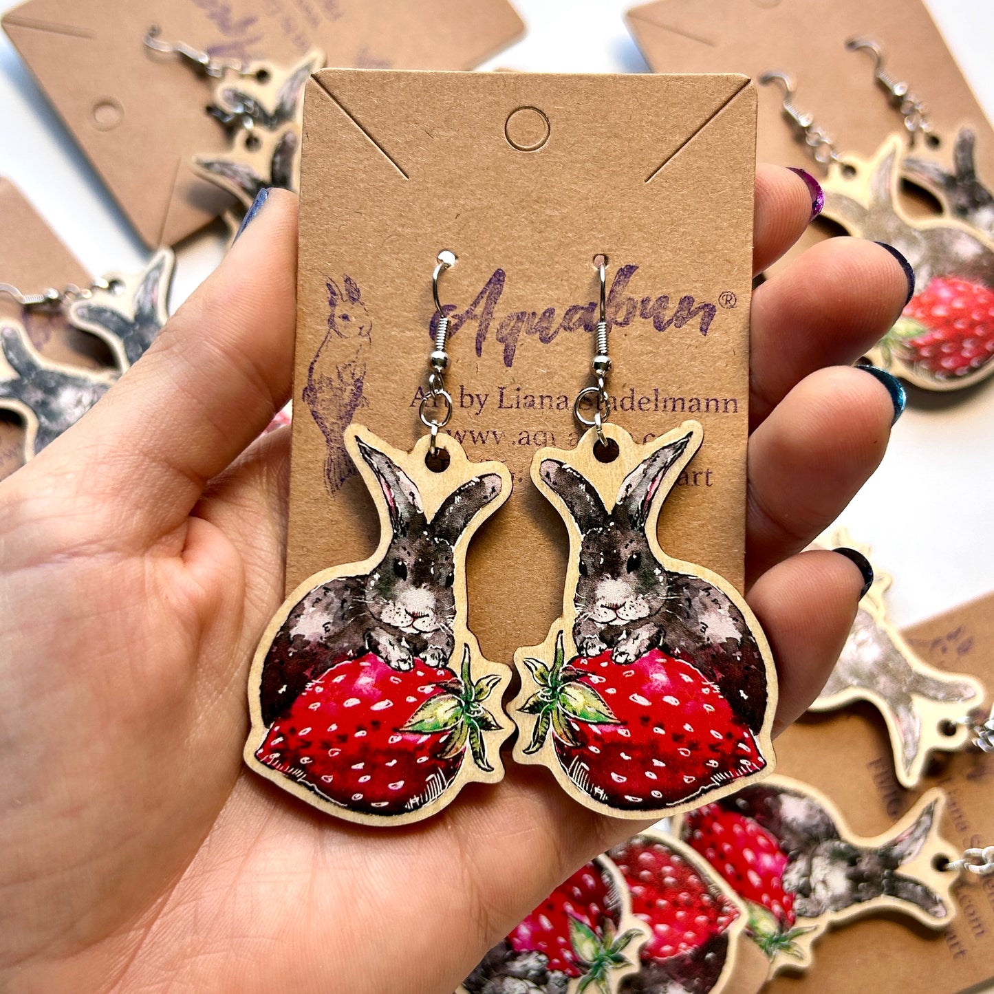Strawberry Bunny Earrings