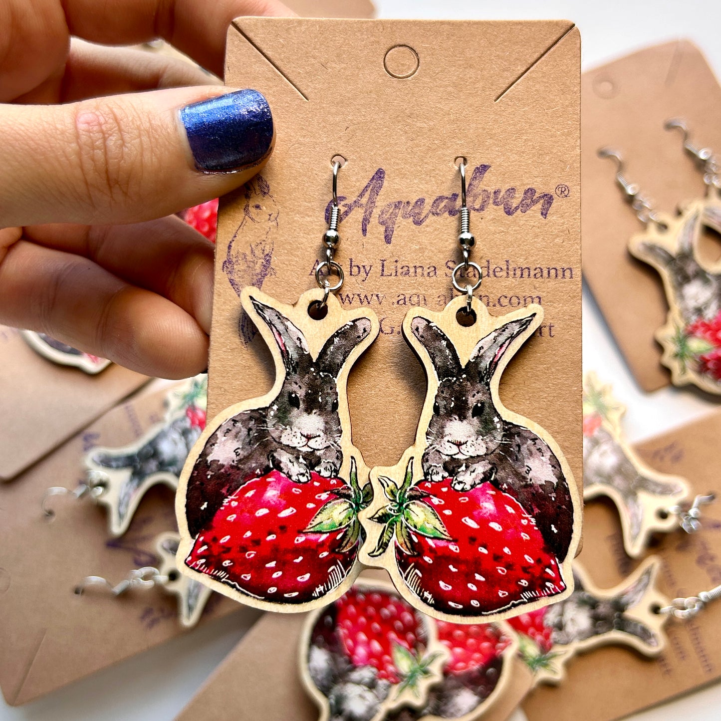 Strawberry Bunny Earrings