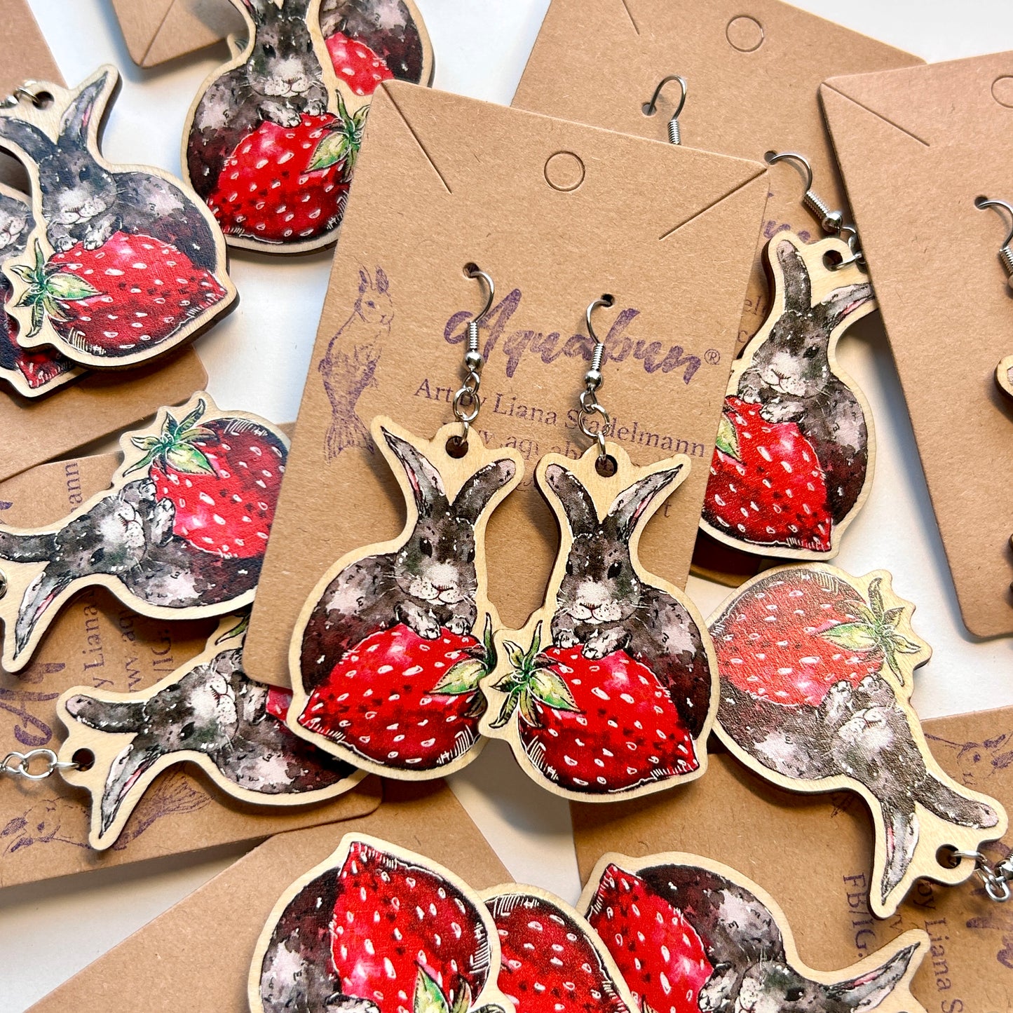 Strawberry Bunny Earrings