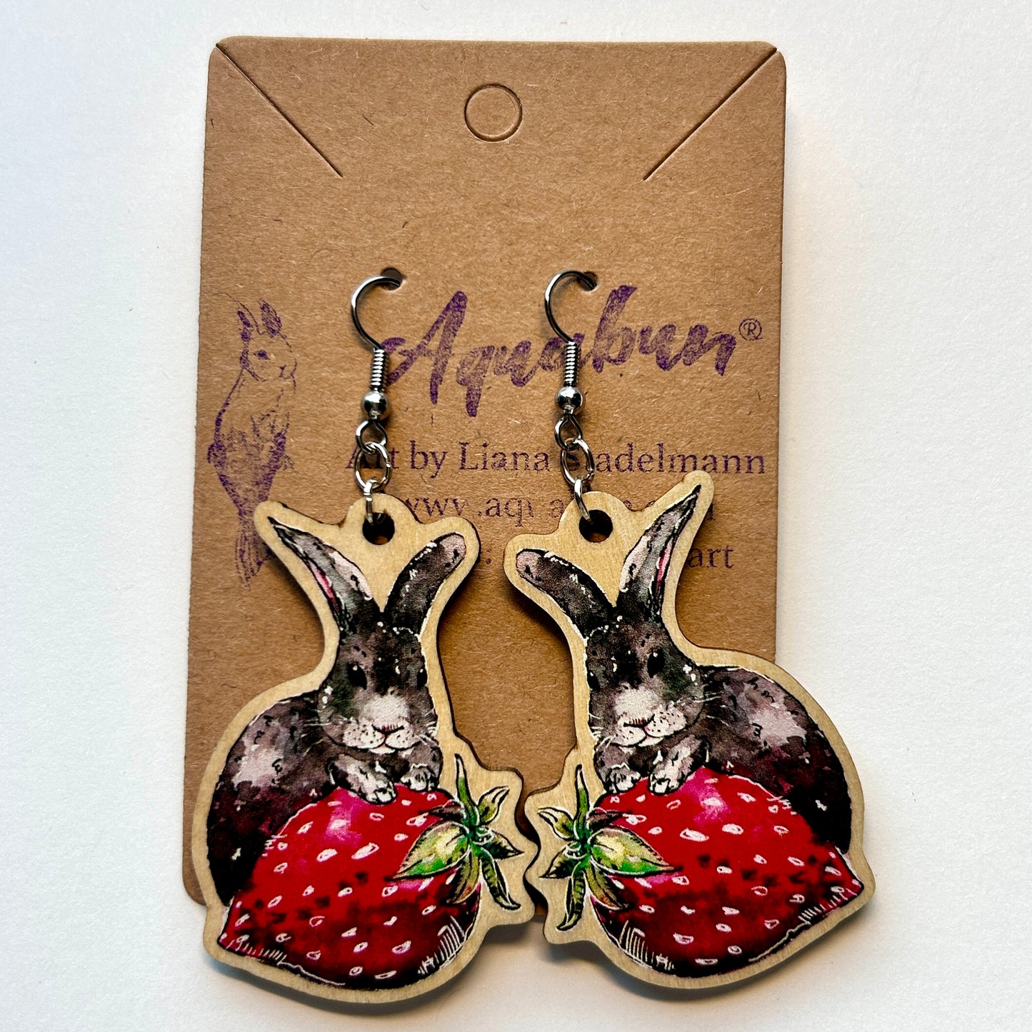 Strawberry Bunny Earrings