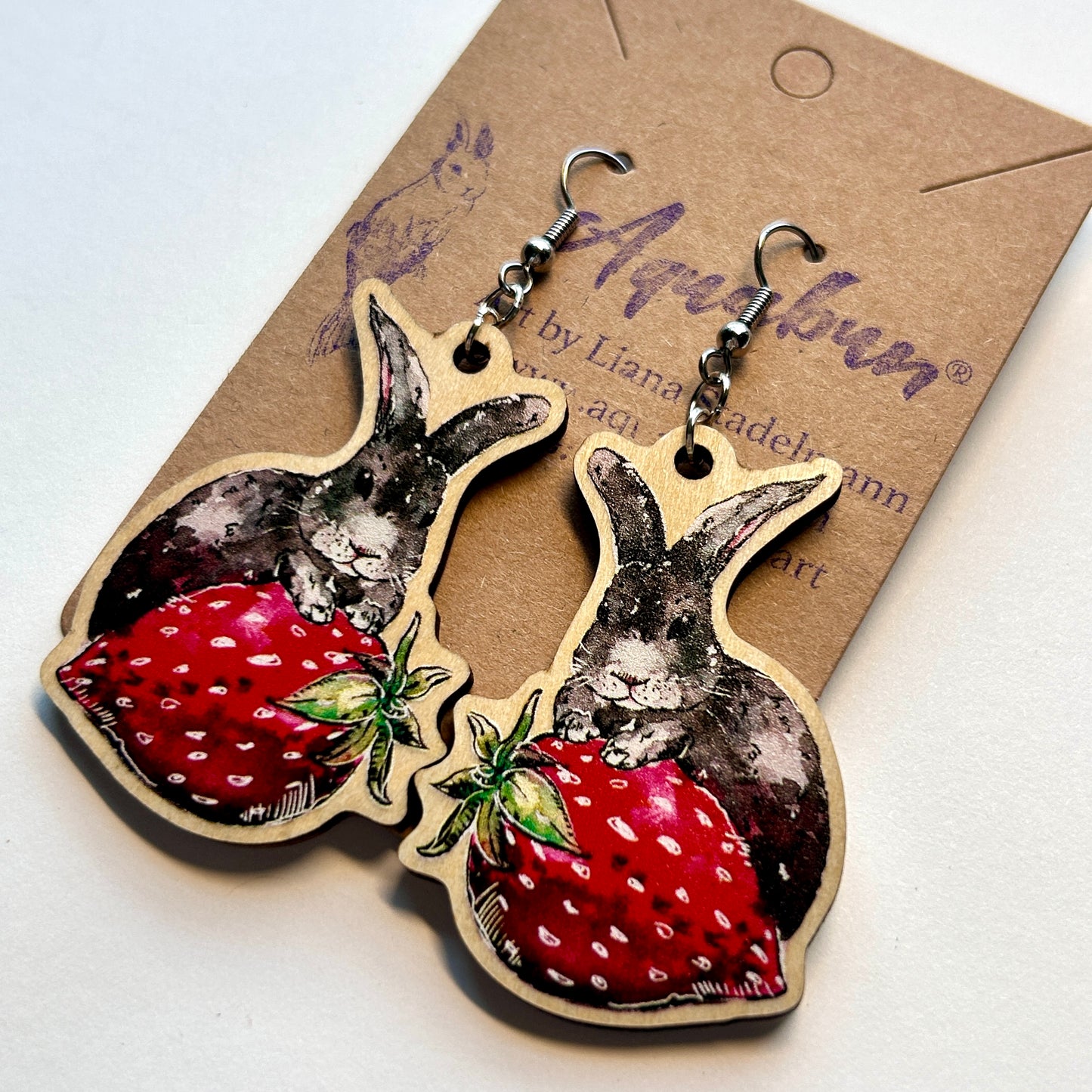 Strawberry Bunny Earrings