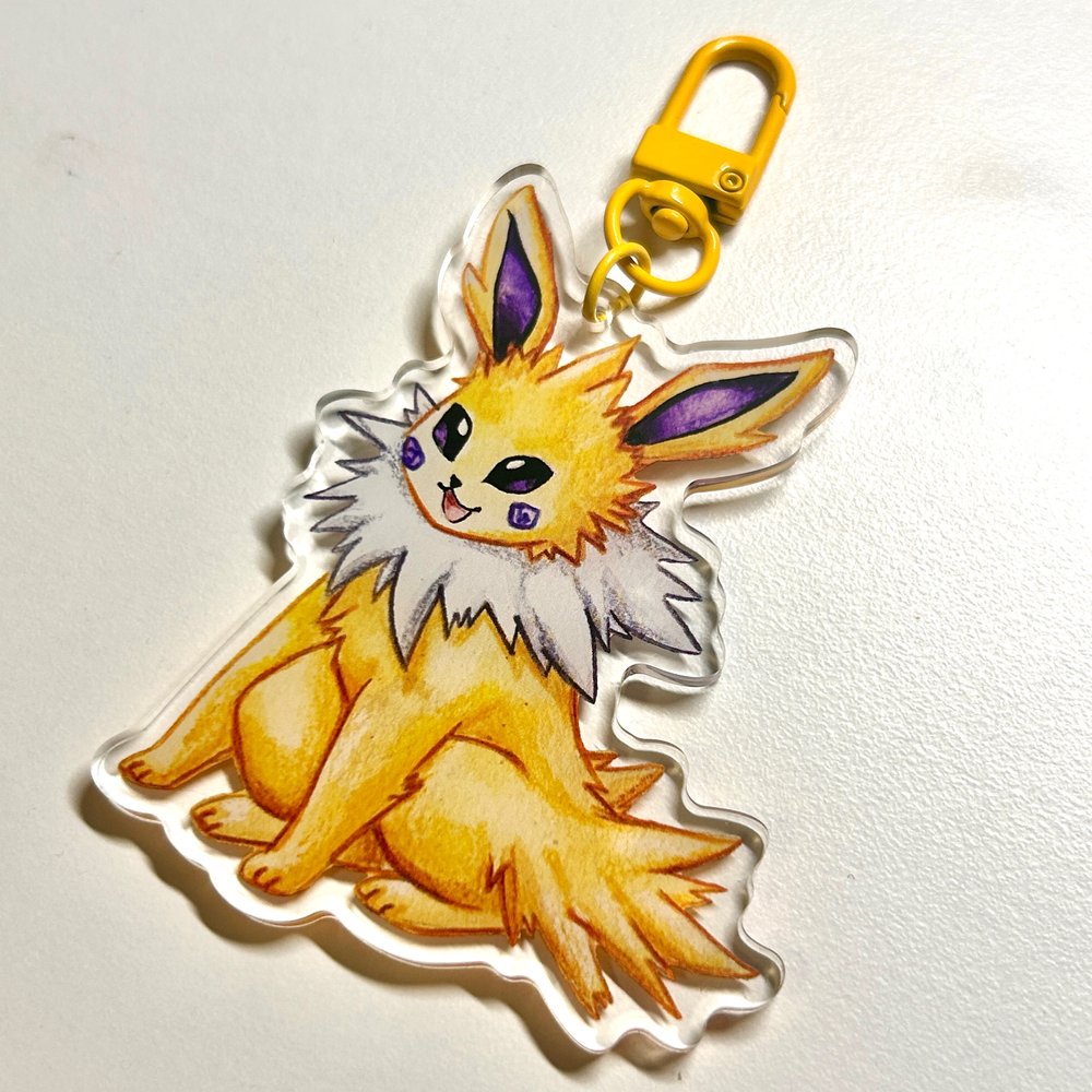 Yellow Electric Kitty Keychain