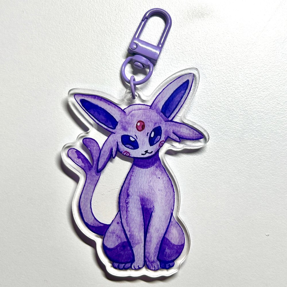 Purple Psychic Kitty Keychain