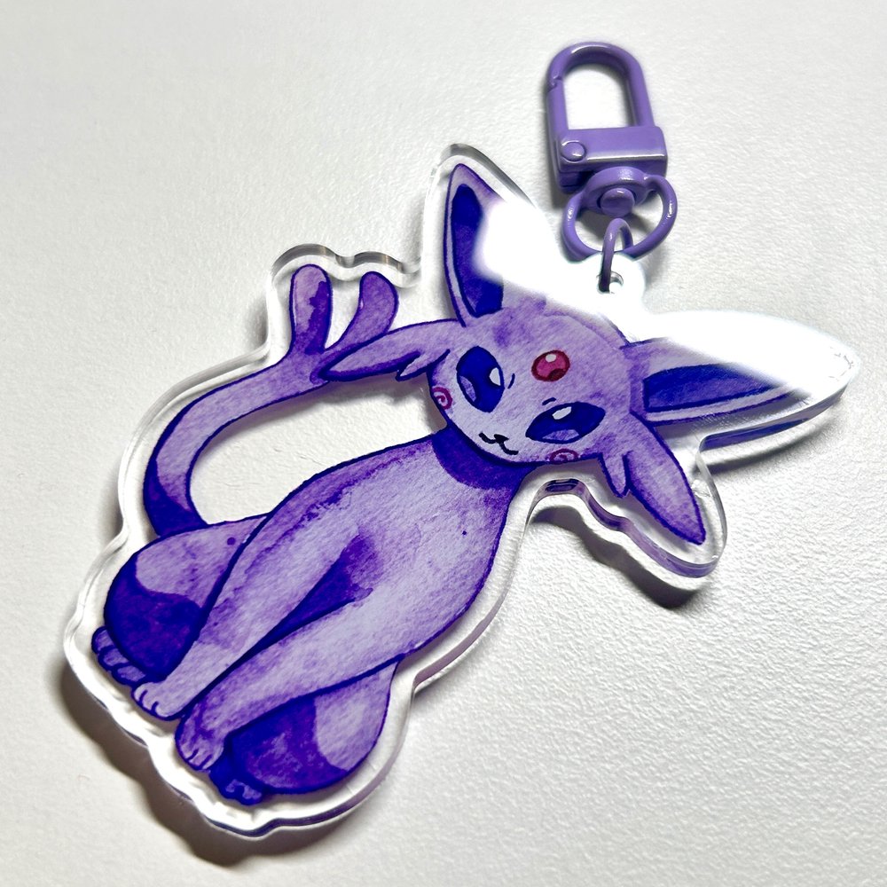 Purple Psychic Kitty Keychain