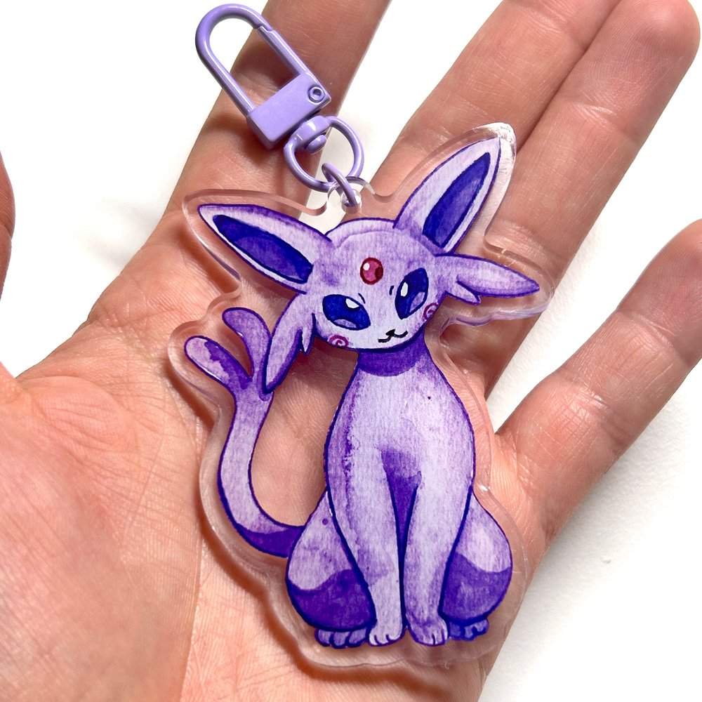 Purple Psychic Kitty Keychain