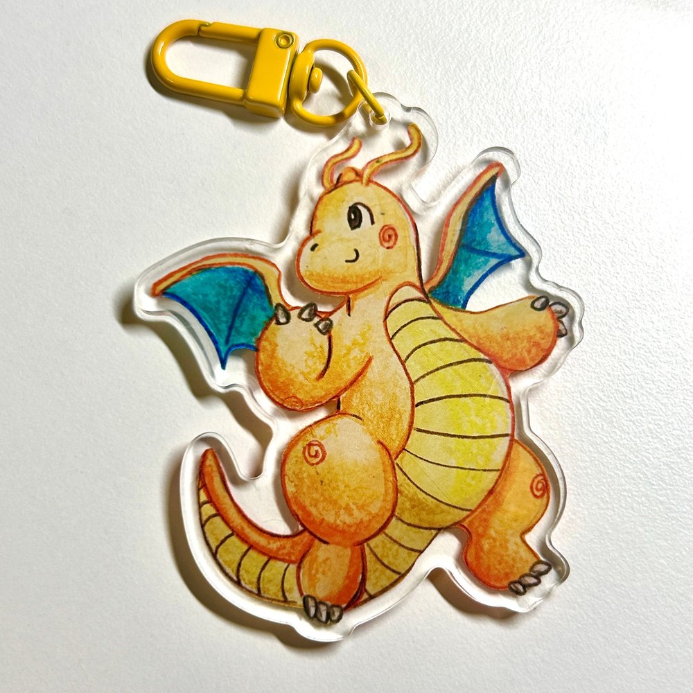 Orange Flying Dragon Keychain
