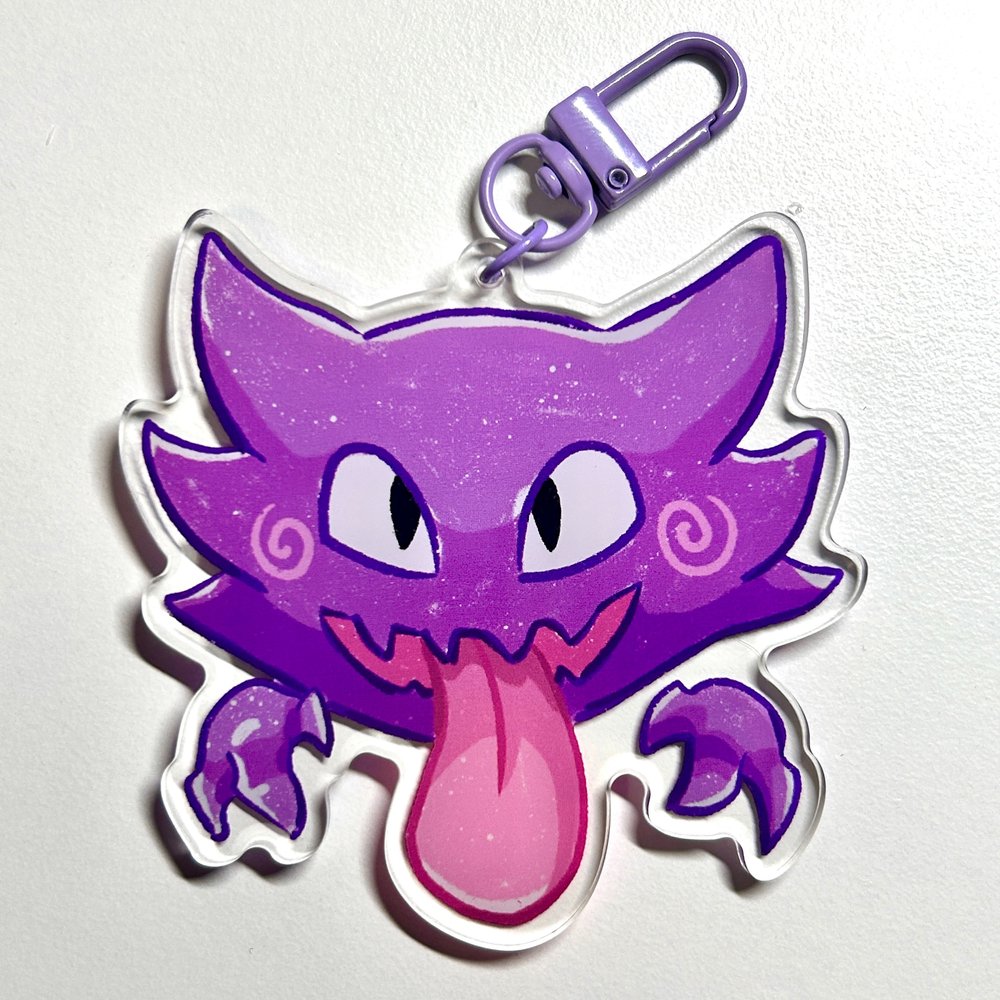 Purple Spooky Ghost Keychain
