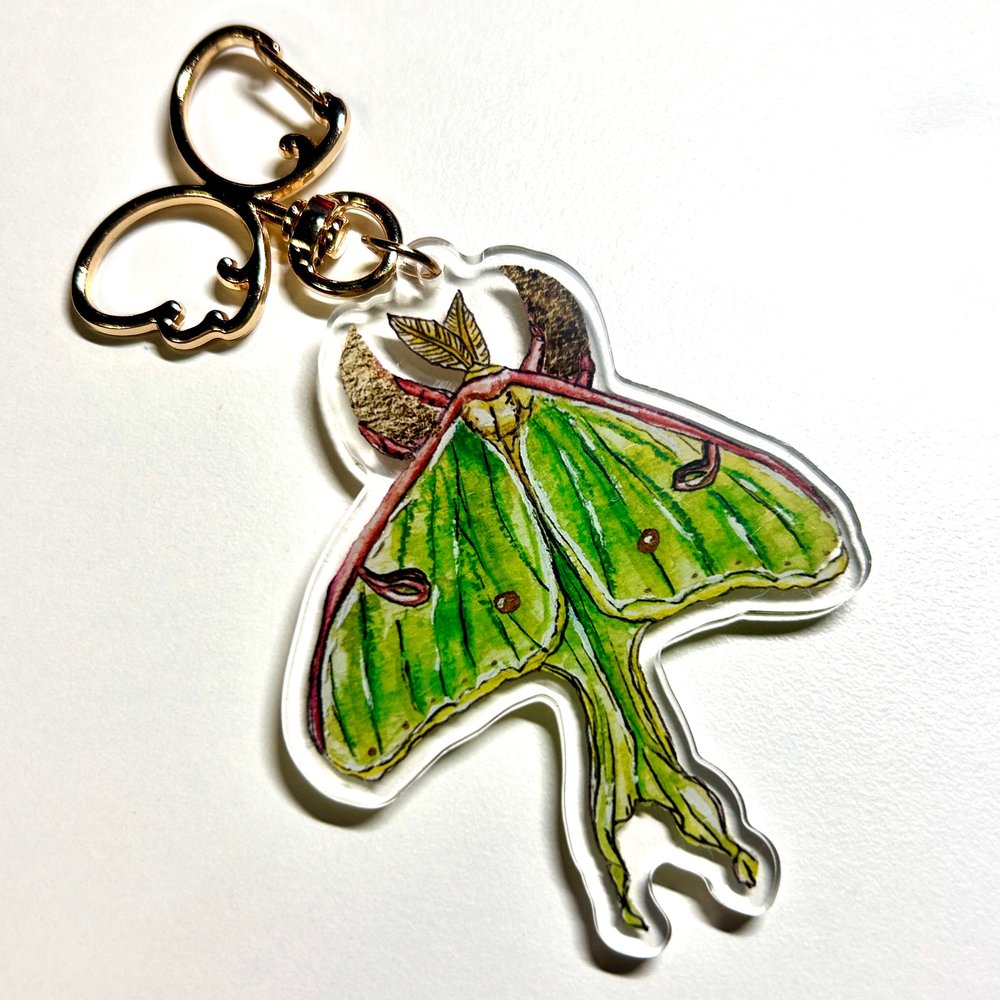 Luna Moth Keychain