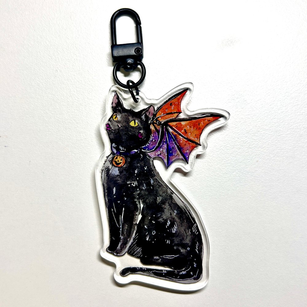 Black Cat Dragon Keychain