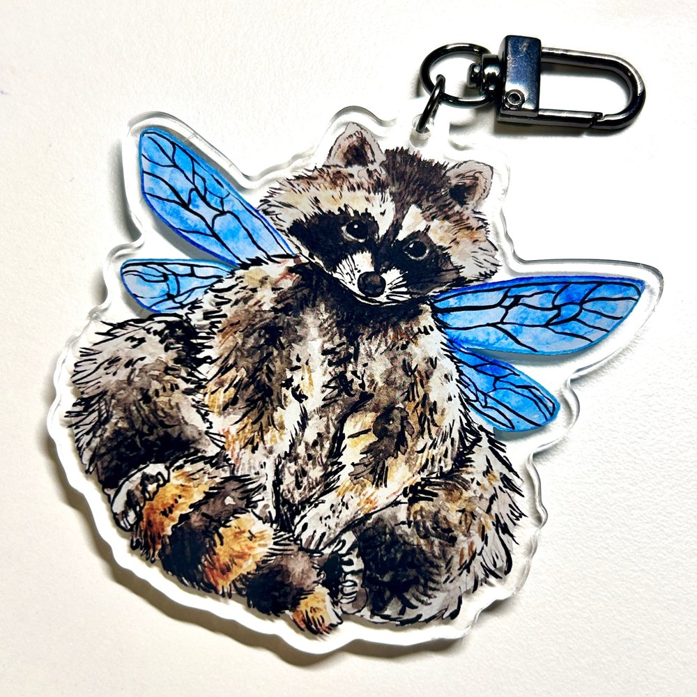 Raccoon Fairy Keychain