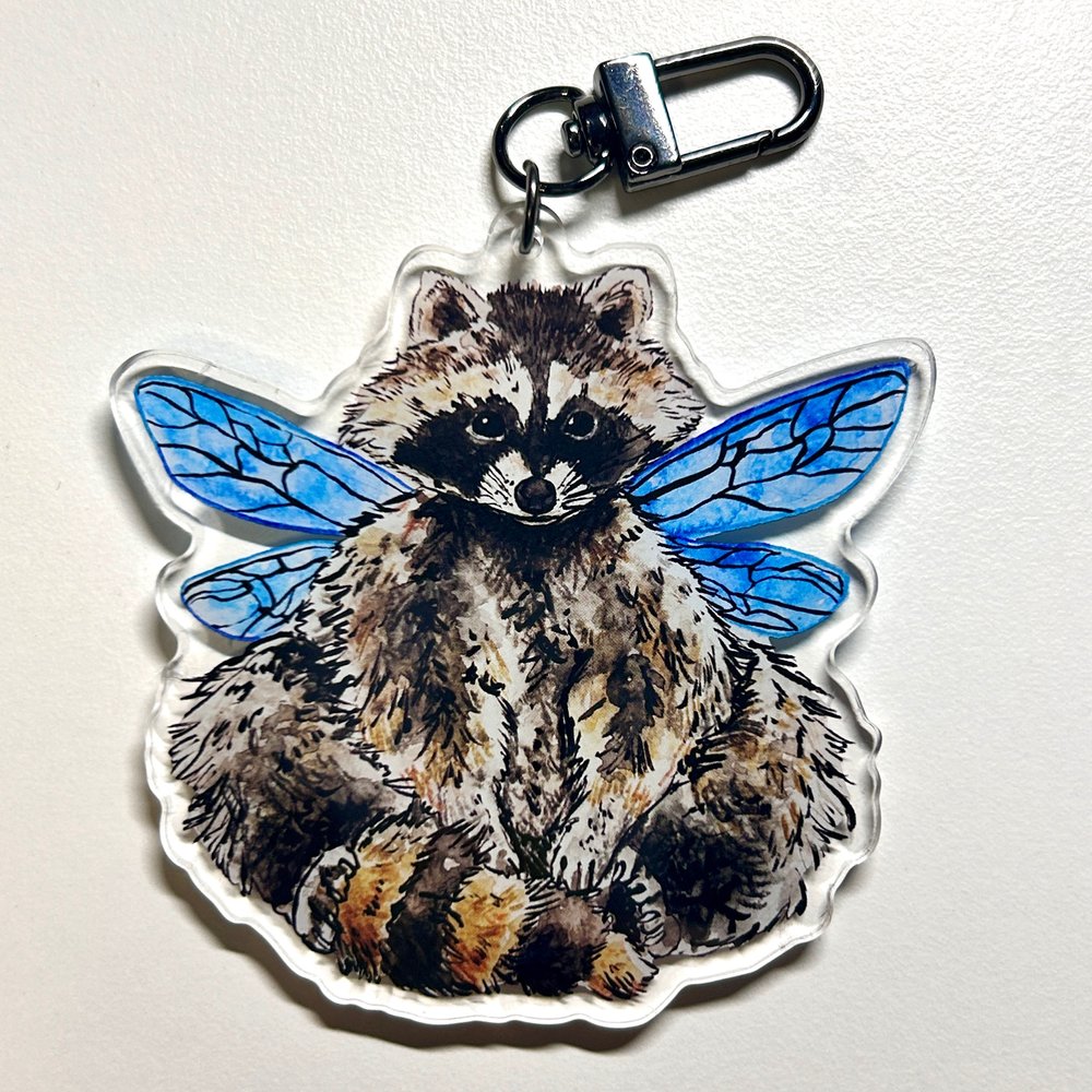 Raccoon Fairy Keychain