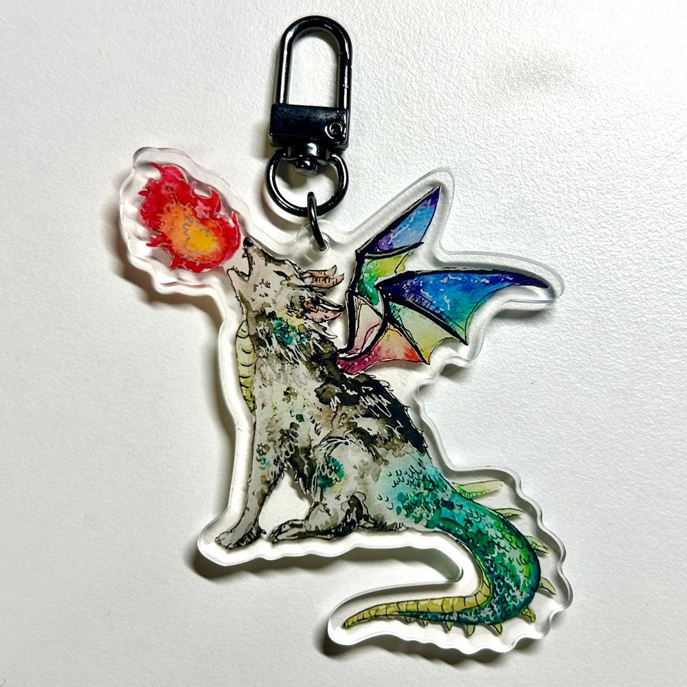 Wolf Dragon Keychain
